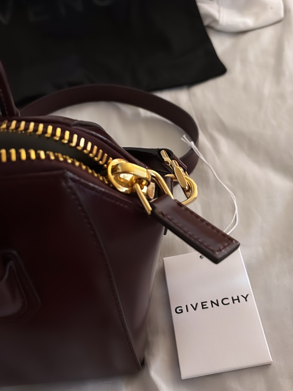 Givenchy Mini Antigona Top-Handle Bag in Burgundy - Picture 4 of 9